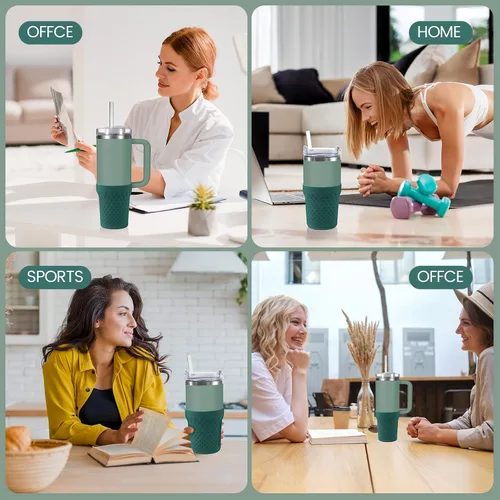 Vista 6 de Funda de silicona para botas para accesorios de taza Stanley, funda de silicona para botella de agua para tazas Stanley Quencher H2.0 y Quencher