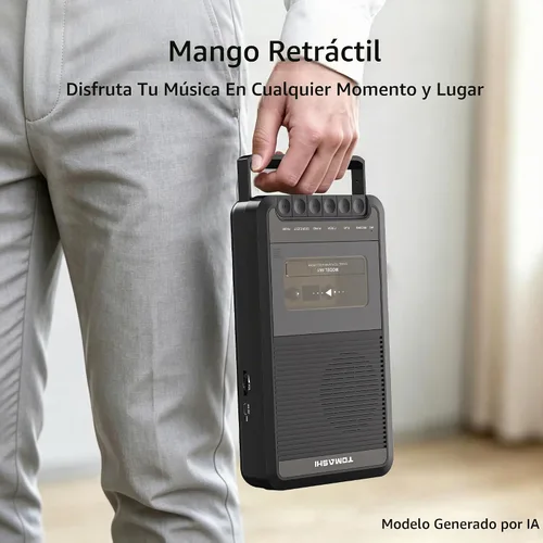 Vista 5 de TOMASHI Reproductor de cinta de cassette,Grabadora de casete portátil