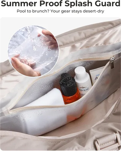 Vista 7 de BAGSMART Reiki - Bolsa de gimnasio para mujer, bolsa cruzada mediana para esterilla de yoga con bolsillo para artículos húmedos y secos, bolsa