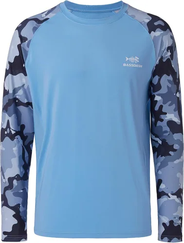 Vista 2 de Bassdash UPF 50 Camiseta de pesca para hombre con camuflaje, manga larga, sudadera de secado rápido