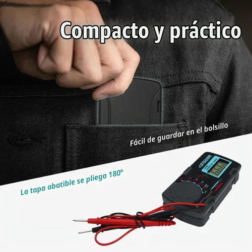 Vista 2 de all-sun, multímetro digital/DMM/Multi Tester Amp/Ohm/Volt medidor de diodo y prueba de continuidad, pequeño, tamaño de bolsillo