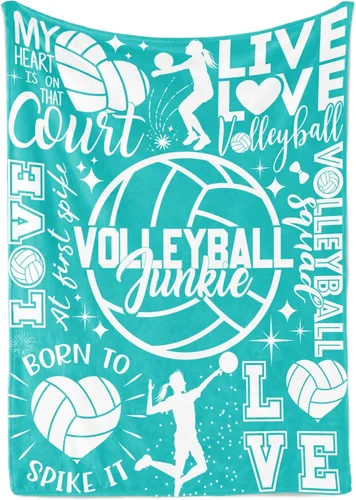 Vista 8 de InnoBeta Regalos de voleibol para adolescentes y equipo, manta decorativa de voleibol - 50 x 65 pulgadas Púrpura Azul