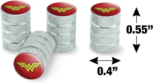 Vista 6 de GRAPHICS & MORE - Tapones para válvulas de llantas con el logotipo clásico de Wonder Woman