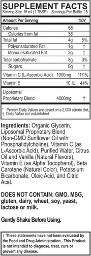 Vista 9 de PURALITY HEALTH Suplemento líquido de vitamina C de 1000 mg por porción, absorción liposomal mejorada, sin OMG, sin gluten, vegano, suministro