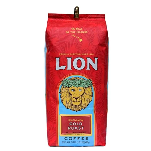 Vista 7 de LION Coffee, Café de 24 quilates, grano entero, bolsa de 7 onzas