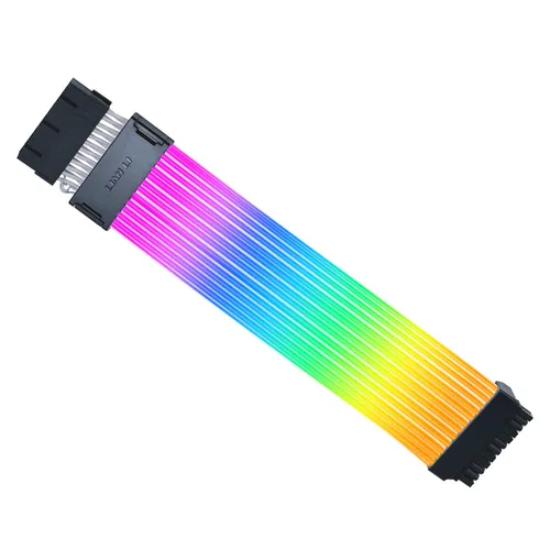 Vista 2 de Lian Li Strimer Wireless 24 Pin con controlador (PW24-1W-T) - Cable de extensión de alimentación RGB direccionable - Control inalámbrico de 2.4 GHz