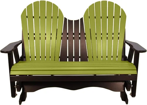 Vista 29 de Silla mecedora Aruba Adirondack de 2 pies, fabricada en Amish, madera de polietileno para exteriores, accesorios de acero inoxidable, fabricada