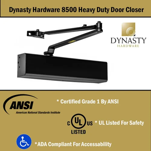 Vista 6 de Cierrapuertas Dynasty Hardware, grado 1, cierre hidráulico comercial de alta resistencia, autocierre, tamaño de resorte ajustable de 1 a 6, cumple