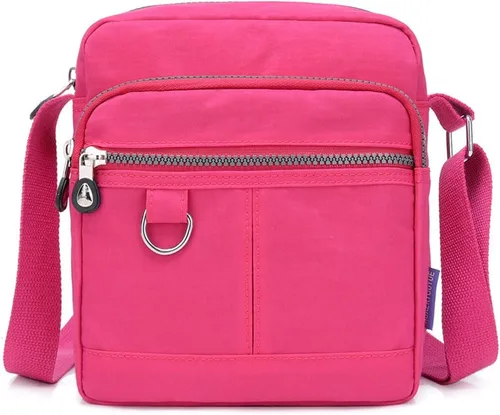 Vista 9 de KARRESLY Bolso de hombro de nylon impermeable con cierre, bolso bandolera, bolso de mano, casual, para mujer