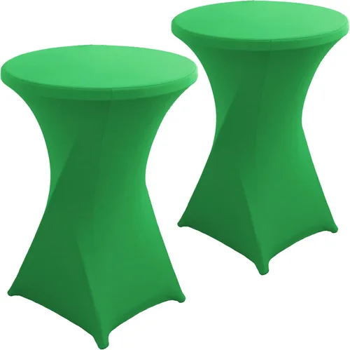 Vista 19 de Paquete de 2 Fundas para Mesa de Cóctel de Spandex Champán de 32x43 Pulgadas, Mantel de Cóctel Redondo Elástico, Funda de Mesa Highboy Ajustada