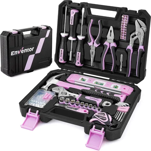 Vista 10 de Enventor Juego de herramientas, kit de 220 piezas para el hogar con caja de herramientas, llave y herramientas manuales para reparaciones del hogar