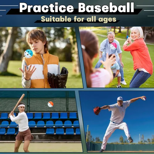 Vista 6 de Mototo 12/30/60 Pelotas de béisbol de práctica para golpear, pelotas de béisbol suaves de plástico de 2.8 pulgadas para práctica, pelota suave