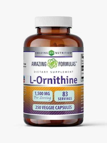 Vista 6 de Amazing Formulas L-Ornitina 1500 mg por porción de cápsulas vegetales suplemento Sin OMG Sin gluten Fabricado en Estados Unidos (120 unidades)
