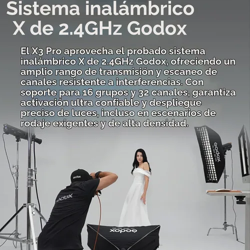 Vista 4 de Godox X3 Pro C X3Pro C Pantalla táctil TTL Flash Trigger para Canon, 2.4G inalámbrico, pantalla LCD de 2.4 pulgadas, integración Bluetooth y control