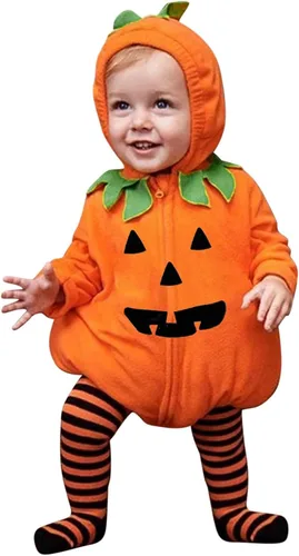 Vista 7 de Disfraz de calabaza para bebé, unisex para niños pequeños