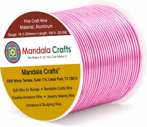 Vista 289 de Mandala Crafts - Alambre de aluminio anodizado de calibre 22 para hacer joyas - 137.2 m de alambre flexible surtido y coloreado - Doble para bonsái