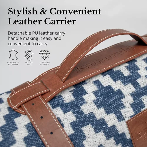Vista 4 de Komorebi Manta de picnic extra grande – 78 x 59 pulgadas – Manta impermeable para exteriores, plegable y portátil a prueba de arena, tapete de viaje