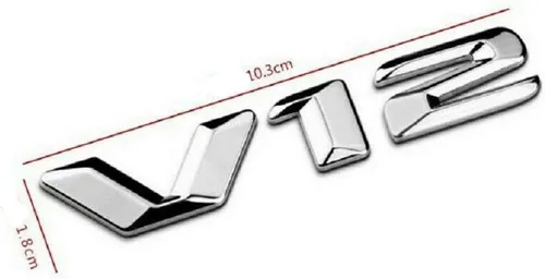 Vista 2 de Emblema 3D cromado V12 V 12 letras V12 insignias laterales guardabarros pegatinas para Mercedes Benz MAYBACH S500L S600L S63 S65 S65L CL600 W140