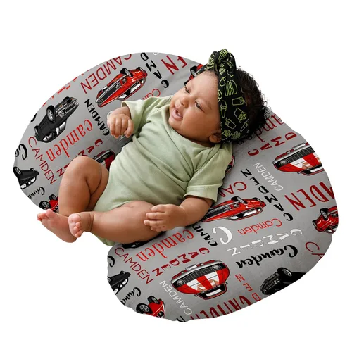 Vista 20 de Funda de almohada de lactancia personalizada con patrón de automóvil, funda de almohada para lactancia materna para biberón o lactancia materna