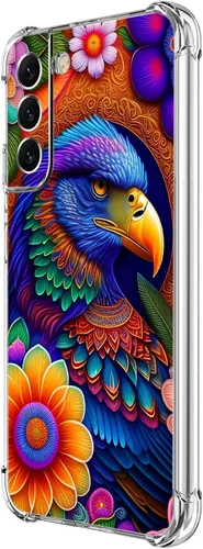 Vista 8 de Funda para Galaxy S21 FE 5G, protección contra caídas de flores de mariposa azul, a prueba de golpes, carcasa protectora de cuerpo completo Mariposa