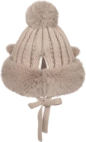 Vista 14 de Gorro de invierno de piel sintética para mujer, con orejas de gato de zorro, con orejera, pompón, sombrero de trampero de felpa cálida rusa