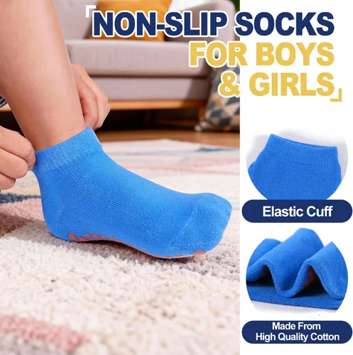 Vista 4 de Tphon Non Slip Kids Trampoline Socks with Grippers for Toddler Children - Anti Skid Grip Socks for Boys & Girls