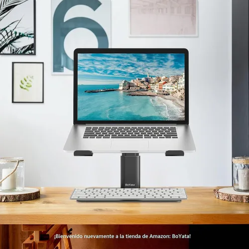 Vista 7 de BoYata Soporte para laptop, elevador de altura ajustable para portátiles de Negro
