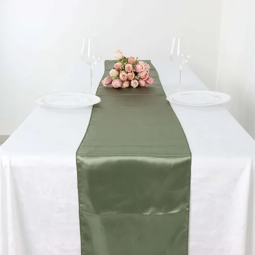 Vista 11 de Efavormart - Camino de mesa de satén de alta calidad para bodas, fiesta de cumpleaños, decoración rectangular y redonda, 12 x 108 pulgadas