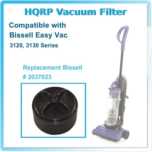 Vista 2 de HQRP Juego de filtros circulares interior y exterior compatible con aspiradoras Bissell Easy Vac 31033, 3120, 3120-2, 31202, 31203, 3130, 3130A