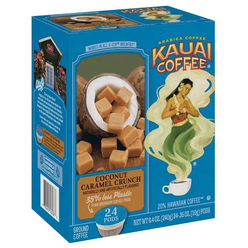 Vista 51 de Kauai Coffee Cápsulas K-Cup para cafeteras Keurig, café arábica, 10% hawaiano, tostado medio, aroma brillante con notas florales, descafeinado, 1