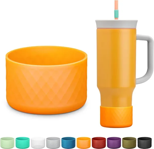 Vista 9 de Manga de silicona para el vaso Owala de 40 oz con asa, funda protectora antideslizante para accesorios de vasos térmicos de acero inoxidable