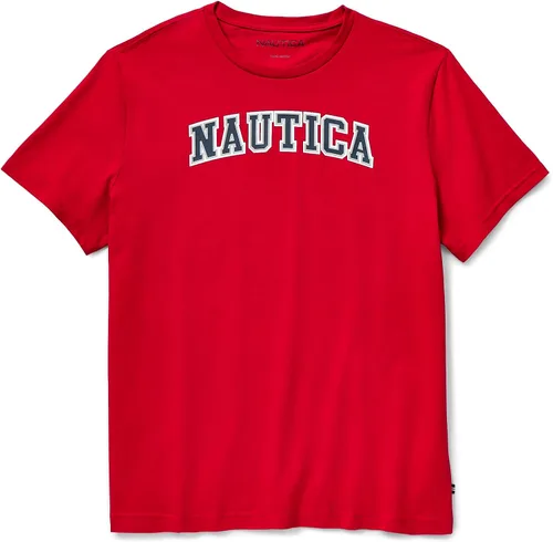 Vista 6 de Nautica - Camiseta de manga corta para hombre, 100% algodón, serie náutica con estampa gráfica Rojo náutico
