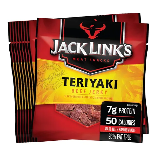 Vista 5 de Jack Link's - Paquete variado de carne seca de res + Teriyaki Beef Jerky Multipack - Grandes bocadillos de proteínas