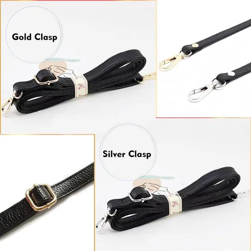 Vista 2 de Black Purse Strap Replacement - Full Grain Microfiber Leather for Small Shoulder Crossbody Bag. 59 Inch Long