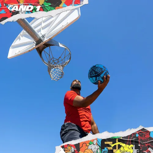 Vista 5 de AND1 Street Art - Balón de baloncesto de goma, tamaño reglamentario oficial 7 (29.5 pulgadas), diseño de canal profundo, hecho para interiores