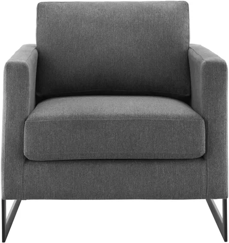 Vista 6 de Posse - Silla decorativa de tela tapizada en carbón negro Negro carbón