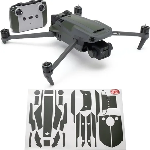 Vista 11 de WRAPGRADE Adhesivos parciales para DJI Mavic 3 / Mavic 3 Classic Accent Color (AIRFORCE SILVER)