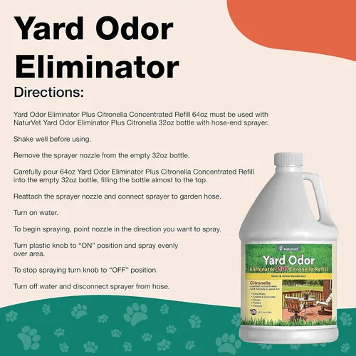 Vista 3 de NaturVet GrassSaver - Paquete de recambio de 250 unidades y eliminador de olores para patio más citronela de 64 onzas Mantén la hierba verde