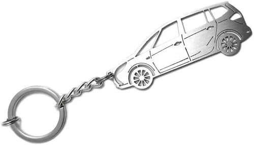 Vista 2 de Llavero con anillo adecuado para Opel Zafira C Tourer entusiastas de los automóviles Cadena colgante de llave de acero regalo de automóvil