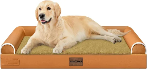 Vista 93 de NANUYA - Cama ortopédica para perros de tamaño mediano/grande, lavable: Camas con almohada para perros de tamaño mediano/grande, sofá de espuma