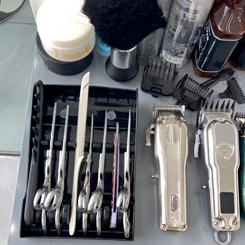 Vista 4 de Tujuna Estante profesional para peluquería, tijeras de peluquería, bandeja de almacenamiento, bandeja de almacenamiento de tijeras de ABS disponible