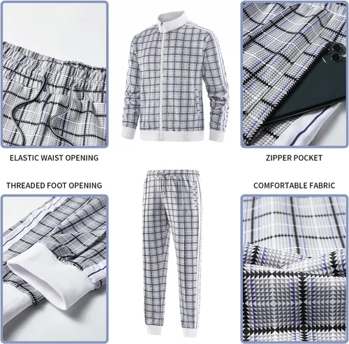 Vista 4 de Conjunto deportivo informal de 2 piezas para hombre, sudadera de manga larga y pantalón