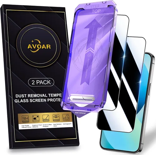 Vista 9 de Paquete de 2 protectores de pantalla de privacidad para iPhone 13 Pro Max /14 Plus [kit de alineación automática] vidrio templado, protección