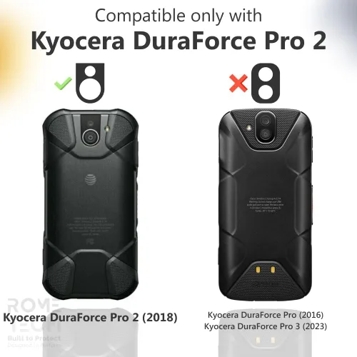 Vista 2 de Funda diseñada para Kyocera Duraforce Pro 2 (E6900/E6910/E6920) con funda de clip para cinturón, funda con función atril, color negro Rugged