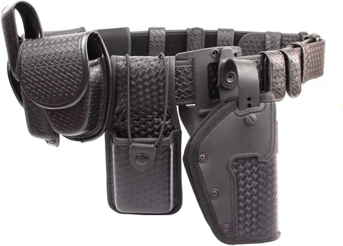 Vista 4 de Cinturón táctico de 10 en 1 para policía, equipo de seguridad, cinturón modular de aplicación de la ley con bolsillos Grande