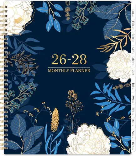 Vista 13 de Agenda mensual 2026 - Agenda/Calendario 2026, enero 2026 - diciembre 2026, 22.86 cm x 27.94 cm, Pestañas de meses, bolsillos dobles, encuadernación