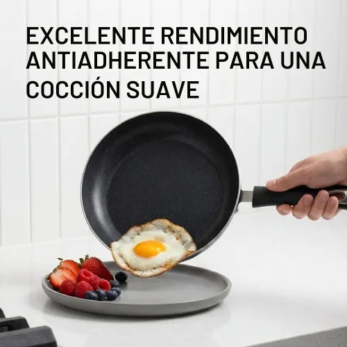 Vista 6 de Juego de sartén antiadherente, 3 piezas, compatible con inducción, 8 pulgadas, 9.5 pulgadas y 11 pulgadas