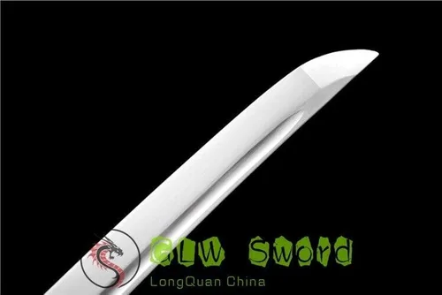 Vista 5 de GLW - Espada de 41 pulgadas de espiga completa afilada, katana japonesa Samurái, espada de acero para primavera, ninja catana