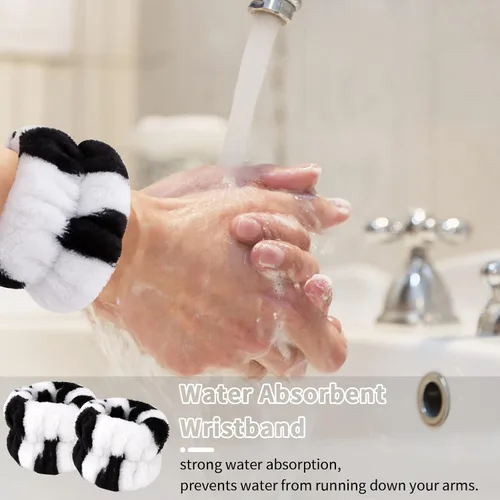 Vista 3 de WHAVEL 6 pares de pulseras absorbentes para spa, toallas de muñeca para evitar que el líquido se derrame por los brazos