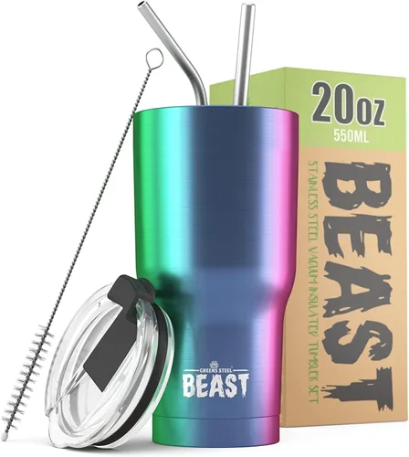 Vista 54 de Beast Vaso de 10 oz de Acero Inoxidable con Aislamiento al Vacío para Café y Hielo de Doble Pared Termo de Viaje (Blanco Ártico)